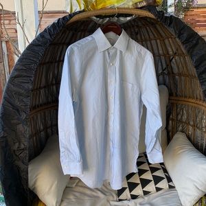 Brooks Brothers lt. blue,white stripped non-iron, all cotton, slim fit 15 1/2-33